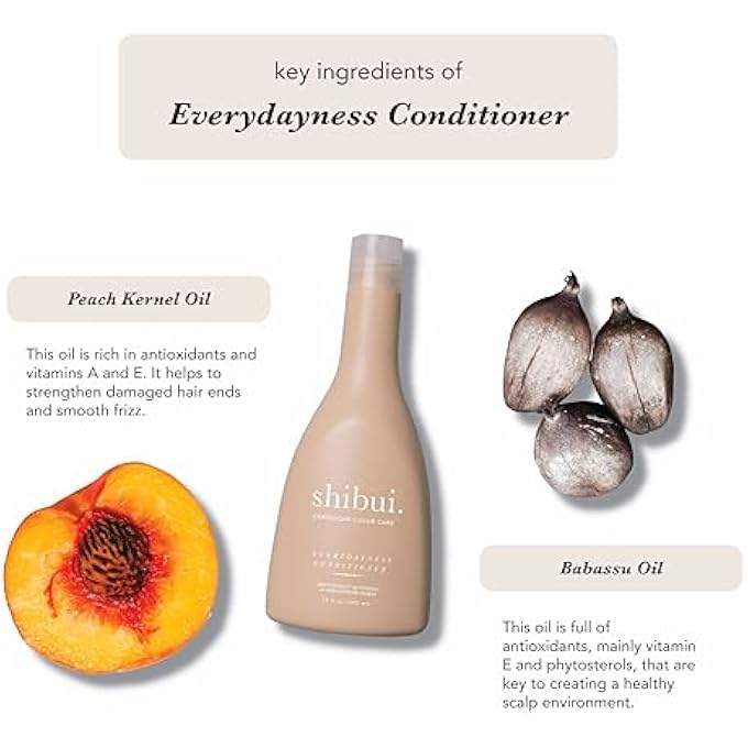 shibui EVERYDAYNESS CONDITIONER, LIGHTWEIGHT HYDRATION & COLOR PROTECTION WITH PEACH & BABASSU OILS FOR FINE TO MEDIUM HAIR, COLOR-SAFE & SILICONE-FREE, 33.8 FL OZ - Image 3
